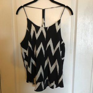 Black & Off White Spaghetti Strap Top